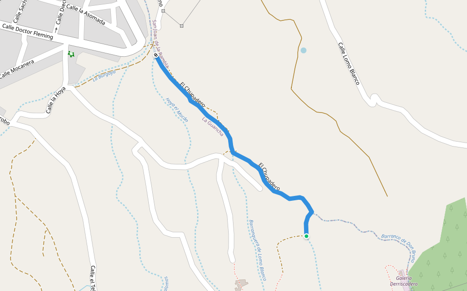 El Chupadero walking route map in La Guancha