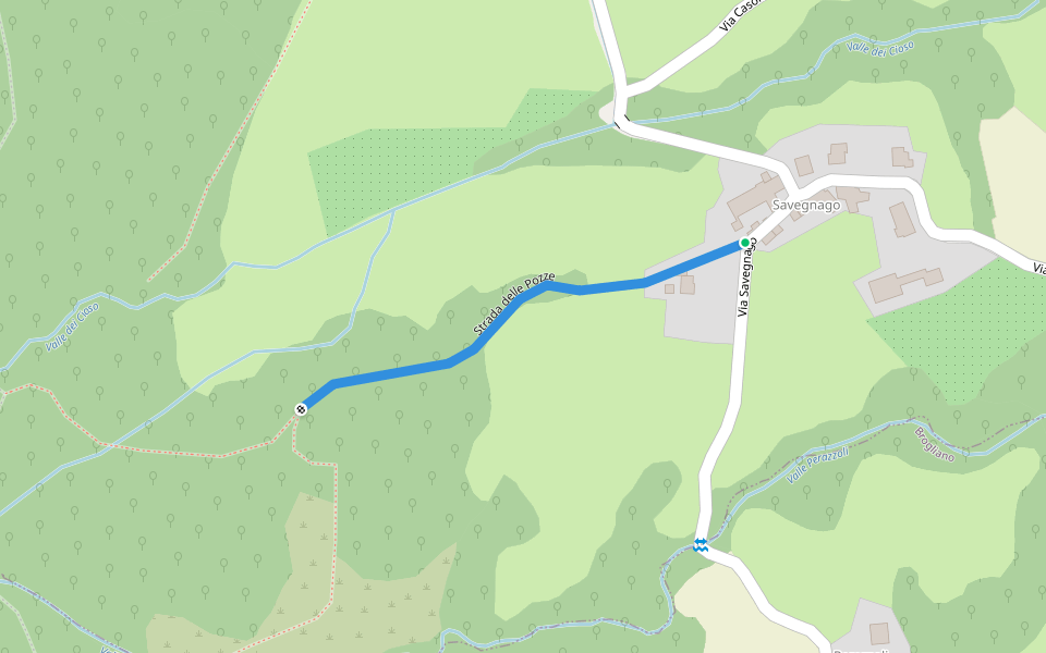 Strada delle Pozze walking route map in Savegnago