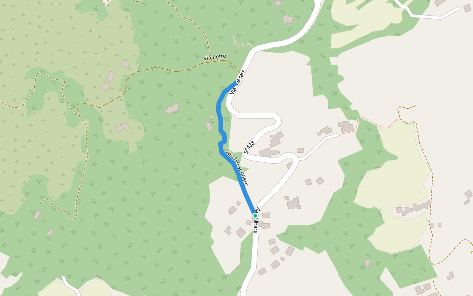 vecchio sentiero walking route map in Migliaccia