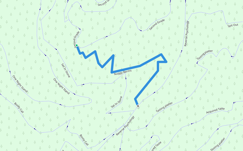 Nuggy Berms walking route map in Muriwai
