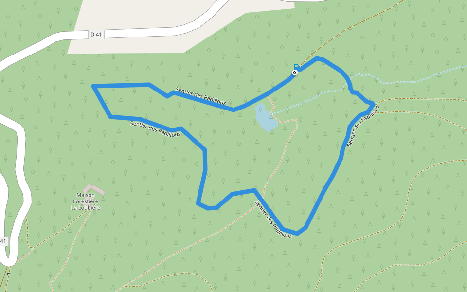 Sentier des Padillous walking route map in Chadenet