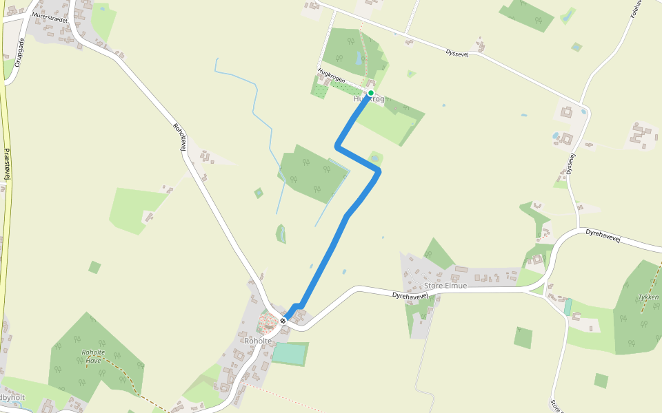 Kirkestien til Roholte kirke walking route map in Faxe