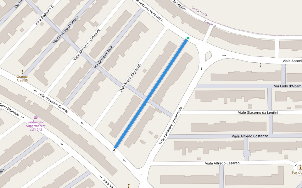 Via Nina la Siciliana walking route map in Nuova Gibellina