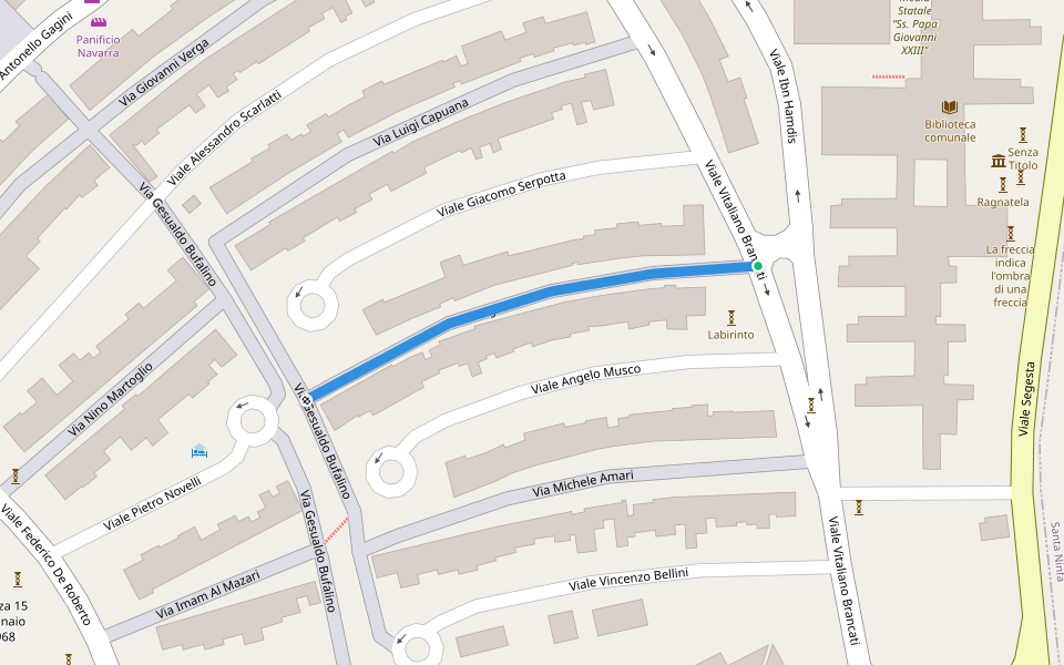 Via Ugo Antonio Amico walking route map in Nuova Gibellina