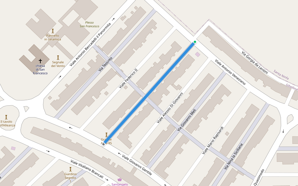 Via Stesicoro da Imera walking route map in Nuova Gibellina