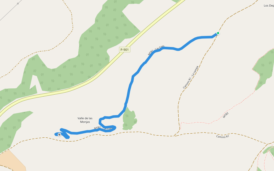 MTB1 - Las Eses walking route map in Palencia