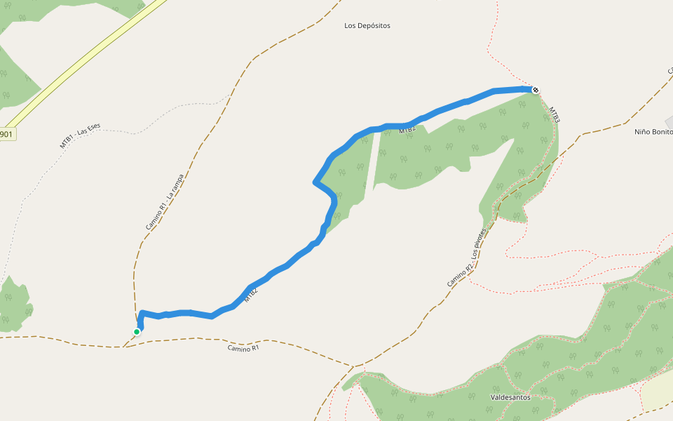 MTB2 walking route map in Palencia