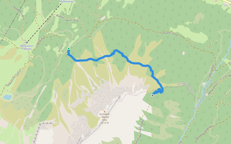 Dolomieu Weg / 6-Almen Weg walking route map in Reisenschuh