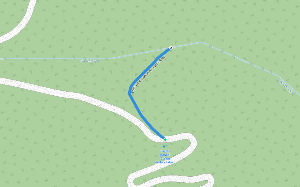 Entrada al cañón de Tacotalpan walking route map in Tacotalpan
