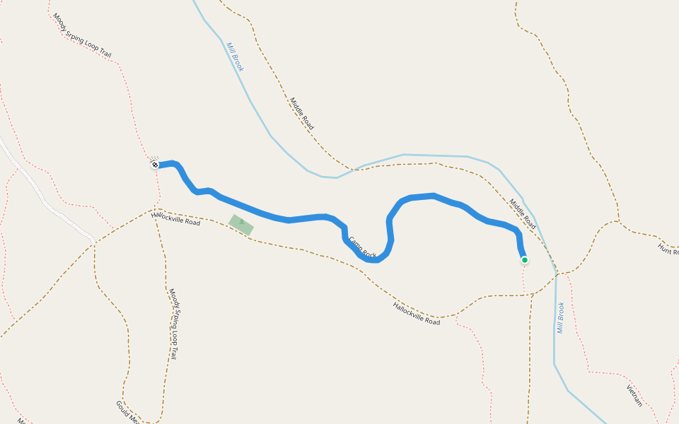 Camp Rock walking route map in Hawley