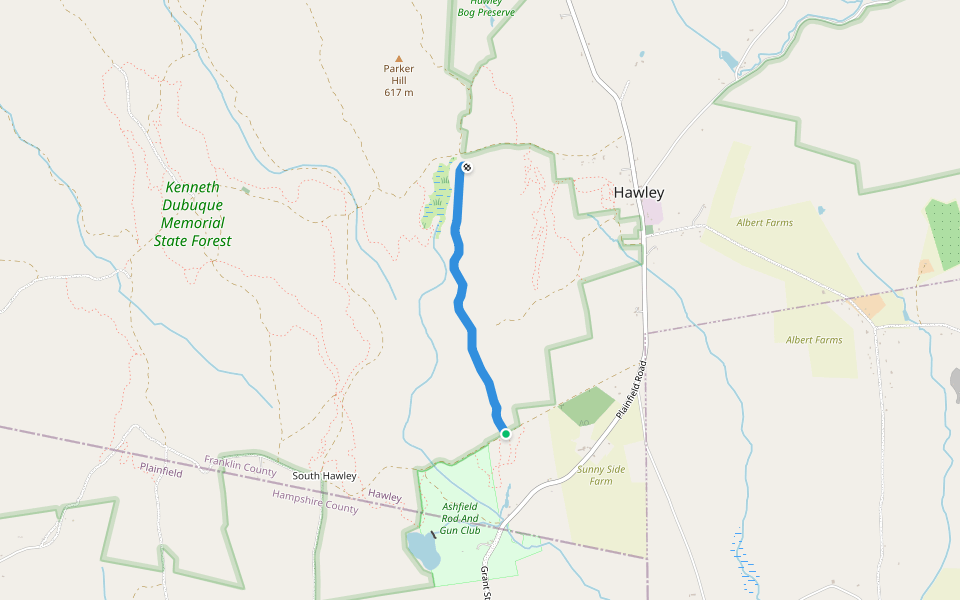 Notch Trail walking route map in Hawley