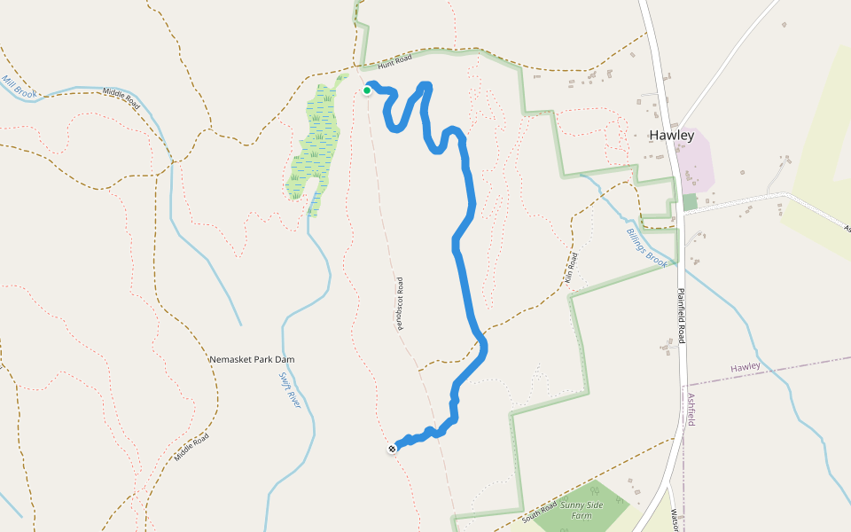 SnowShoe walking route map in Hawley