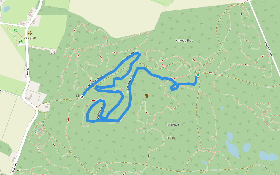 Skovhuggeren walking route map in Stenstrup