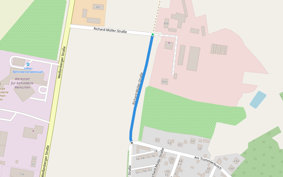 Richard-Müller-Straße walking route map in Löbau
