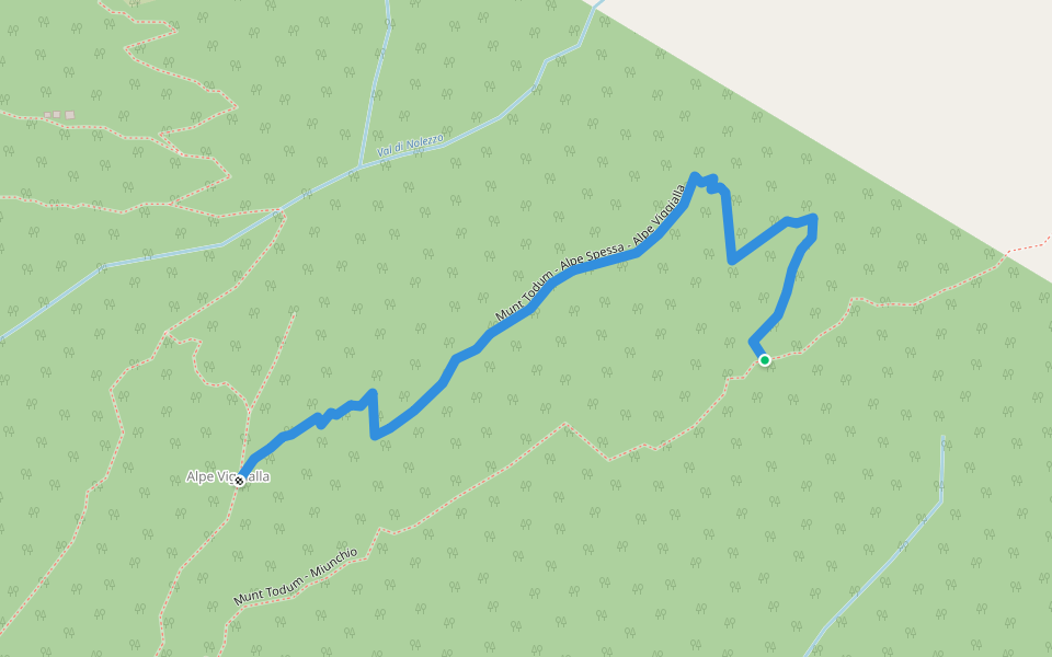 Munt Todum - Alpe Spessa - Alpe Viggialla walking route map in Runchio
