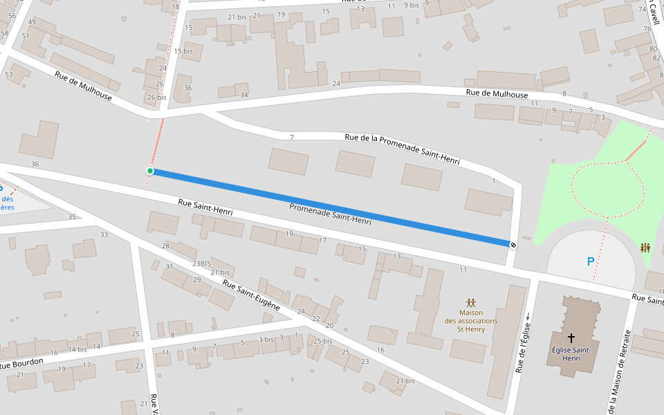 Promenade Saint-Henri walking route map in Le Creusot