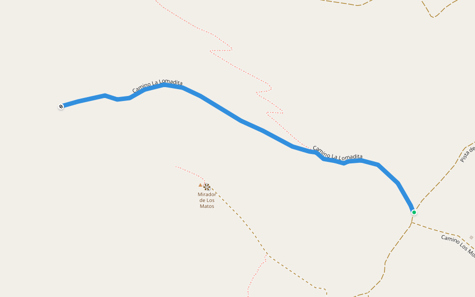 Camino La Lomadita walking route map in Puntagorda