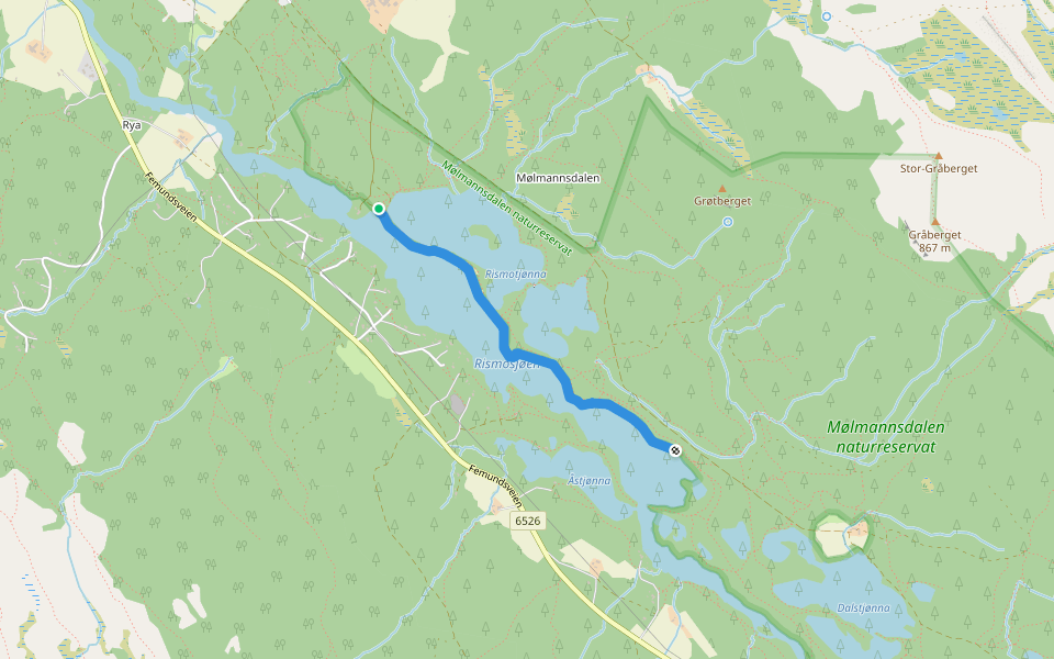 Vårpromenaden walking route map in Røros
