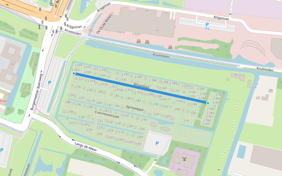 Mispelpad walking route map in Amstelveen