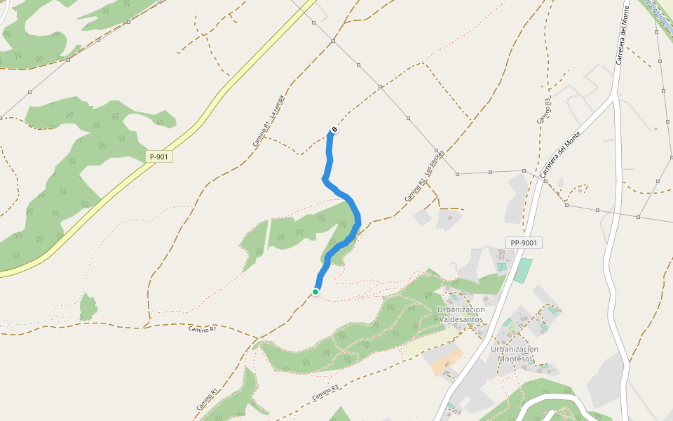MTB3 walking route map in Palencia