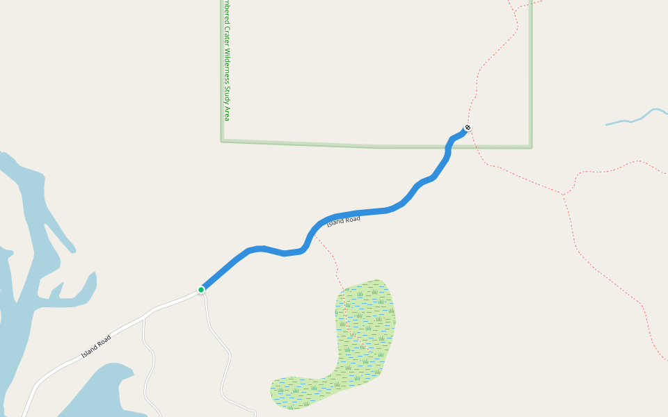 Island Road walking route map in Fall River Mills