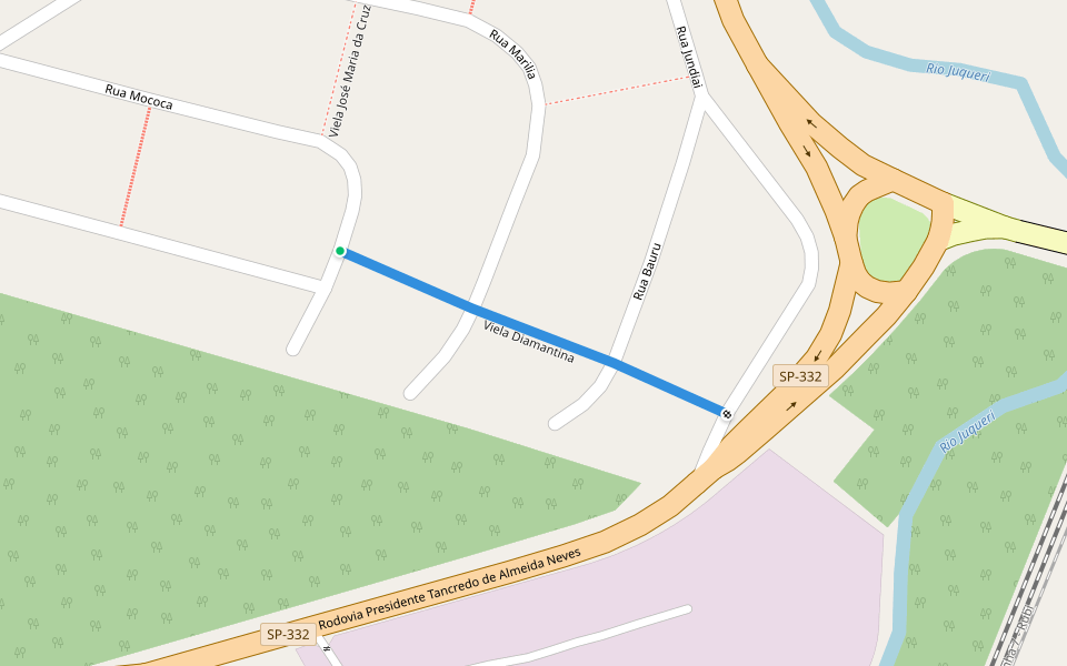 Viela Diamantina walking route map in Caieiras