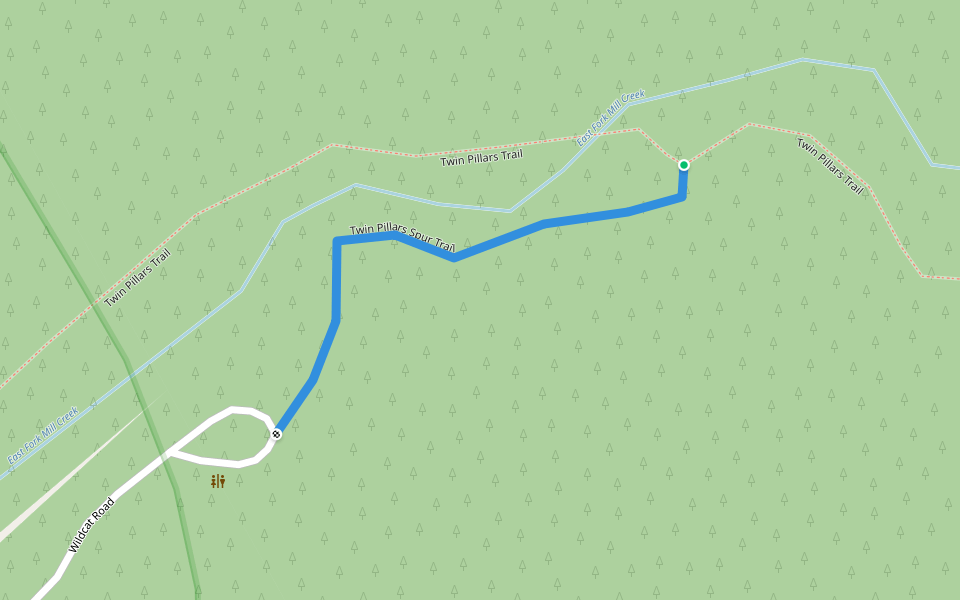 Twin Pillars Spur Trail walking route map in Prineville
