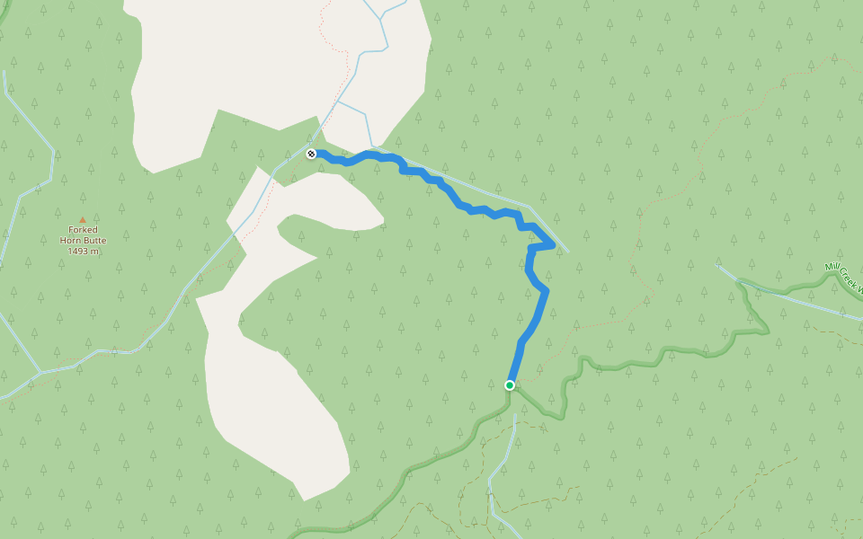 Belknap Trail walking route map in Prineville