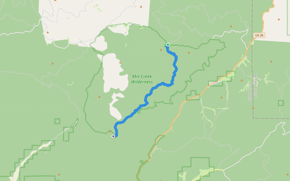Wildcat Trail walking route map in Prineville