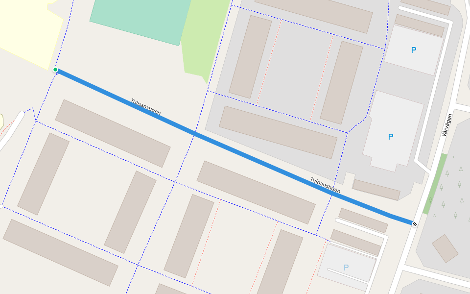 Tulpanstigen walking route map in Eskilstuna