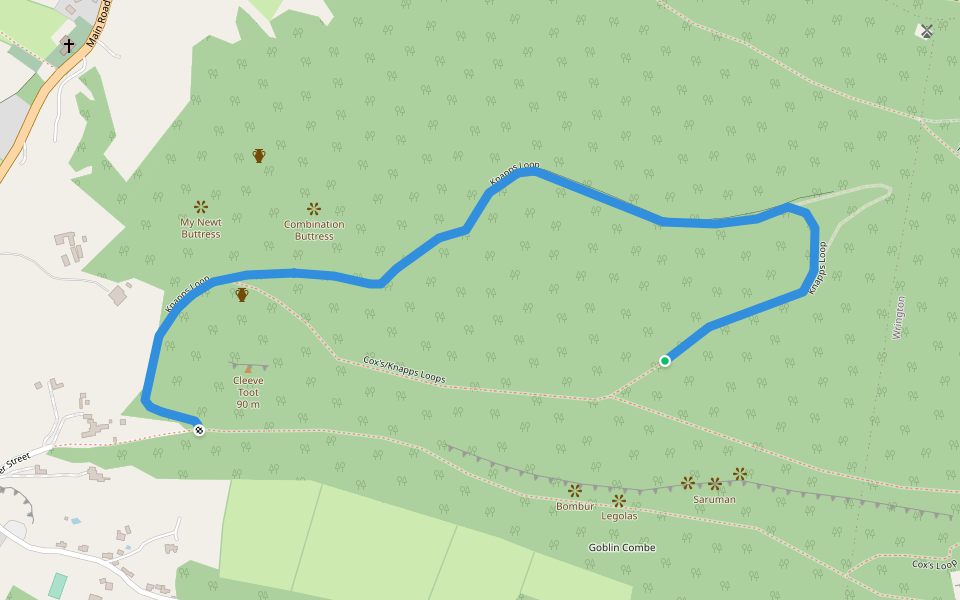Knapps Loop walking route map in Cleeve