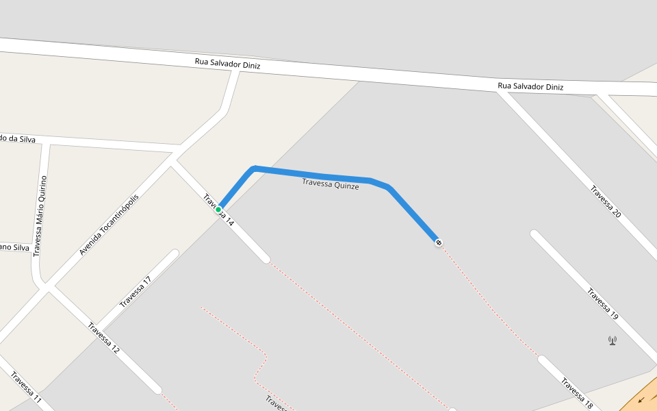 Travessa Quinze walking route map in Santana