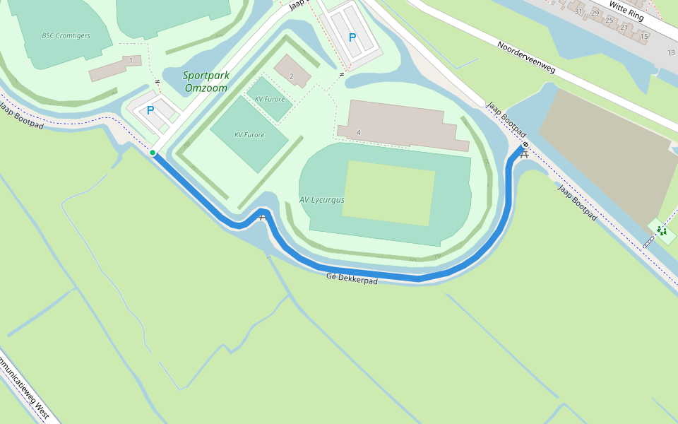 Gé Dekkerpad walking route map in Assendelft