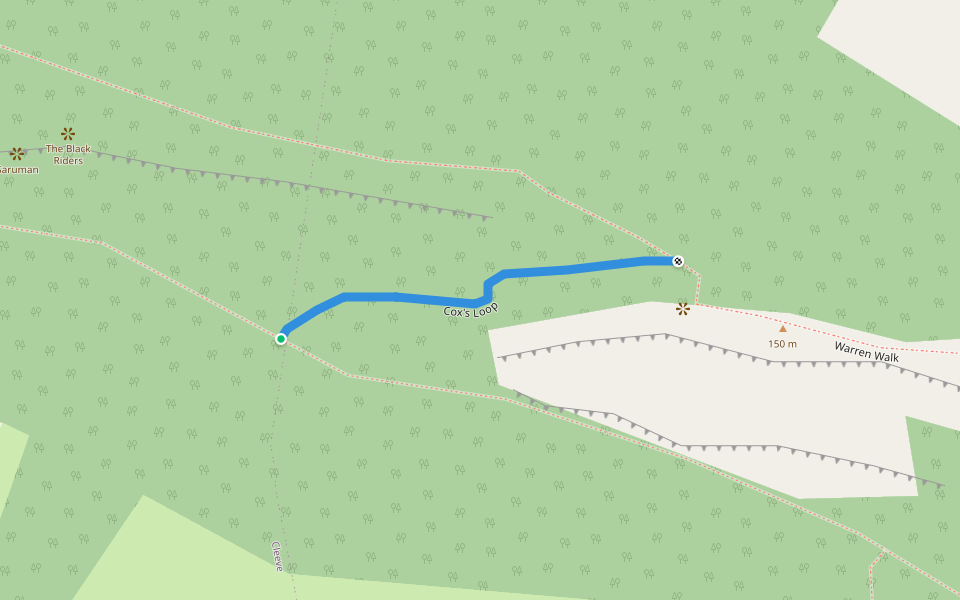 Cox's Loop walking route map in Backwell
