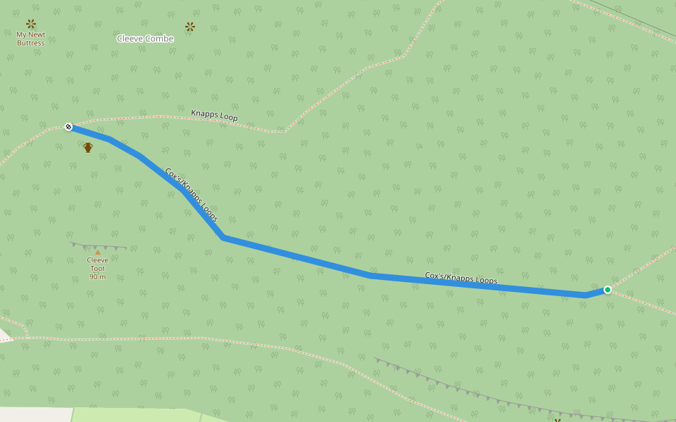Cox's/Knapps Loops walking route map in Cleeve