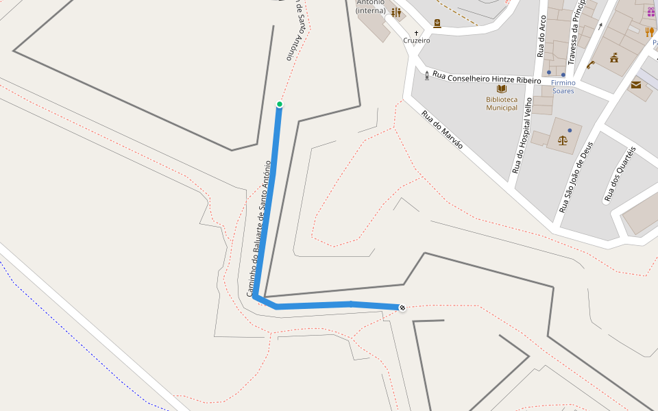 Caminho do Baluarte de Santo António walking route map in Almeida
