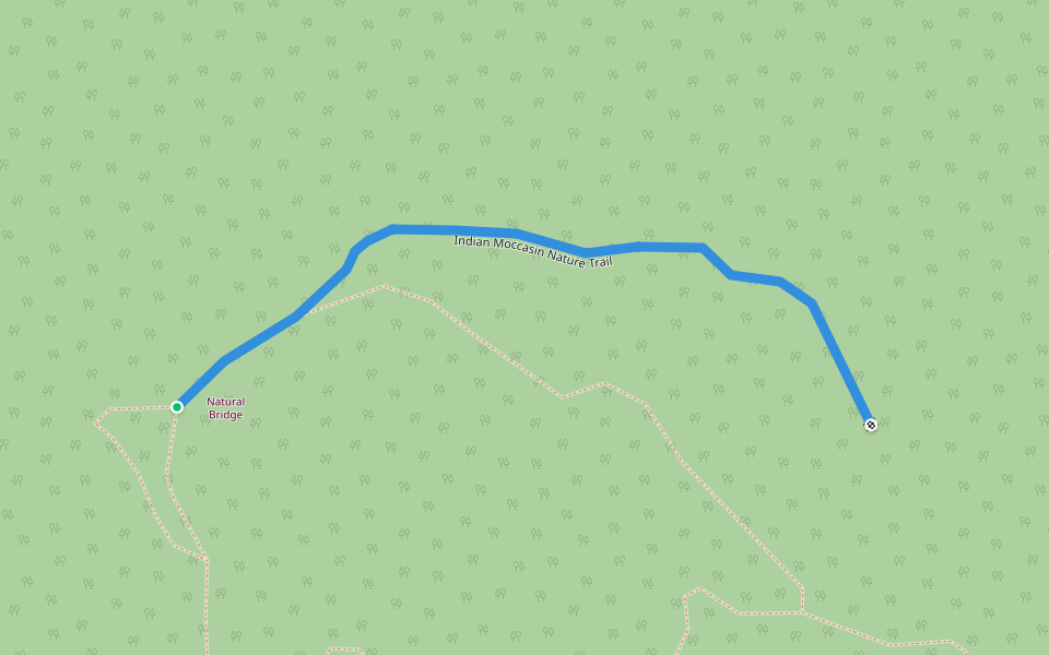Indian Moccasin Nature Trail walking route map in North Freedom