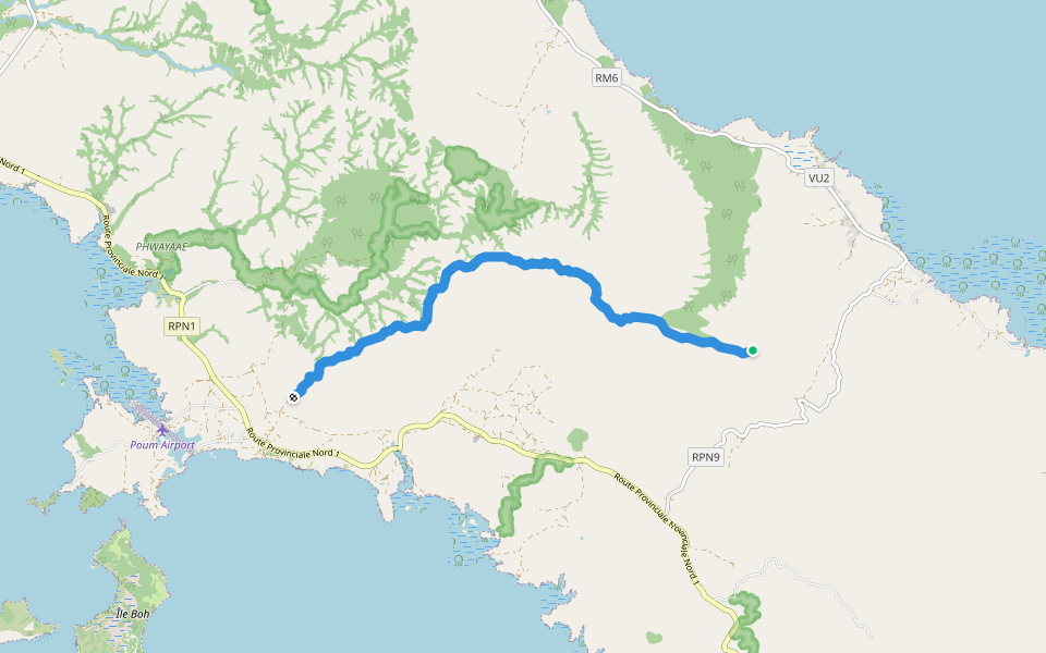 Traversés Mont Ninndos walking route map in Paola