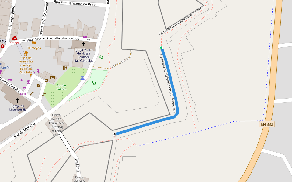 Caminho do Baluarte de São Francisco walking route map in Almeida
