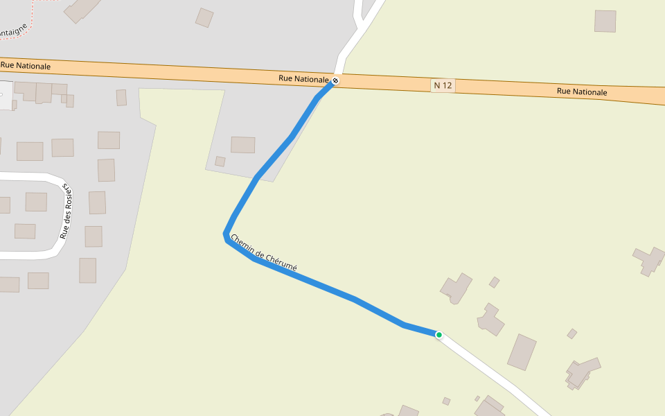 Chemin de Chérumé walking route map in Saint-Georges-Buttavent