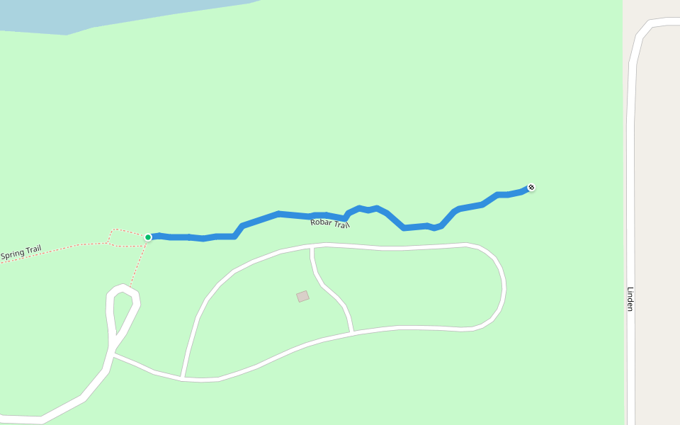 Robar Trail walking route map in Corona