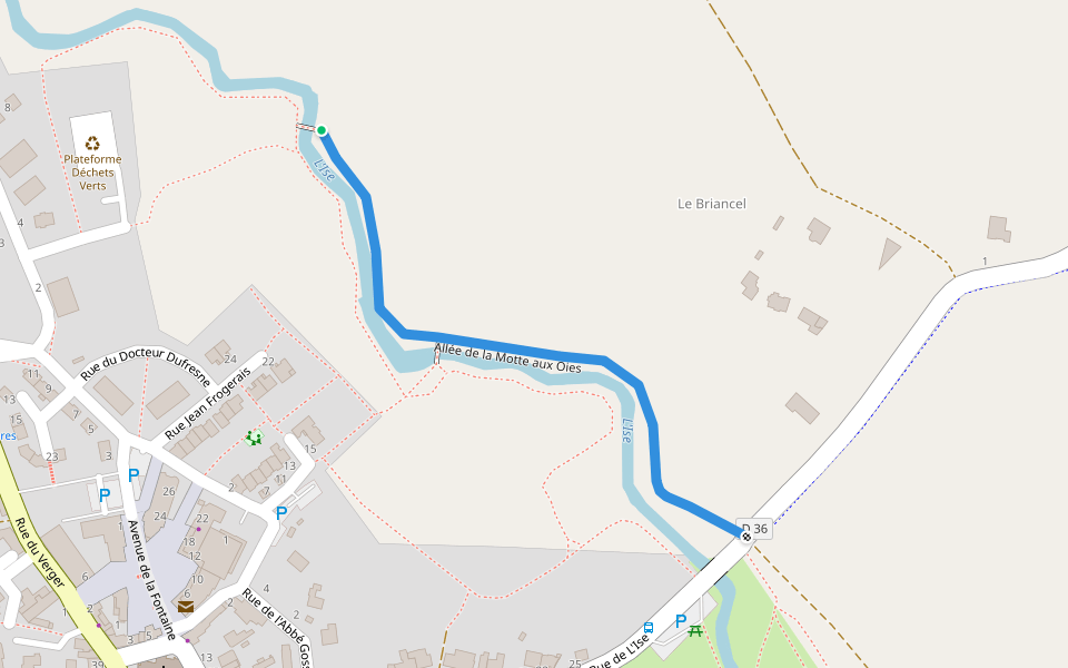 Allée de la Motte aux Oies walking route map in Saint-Erblon