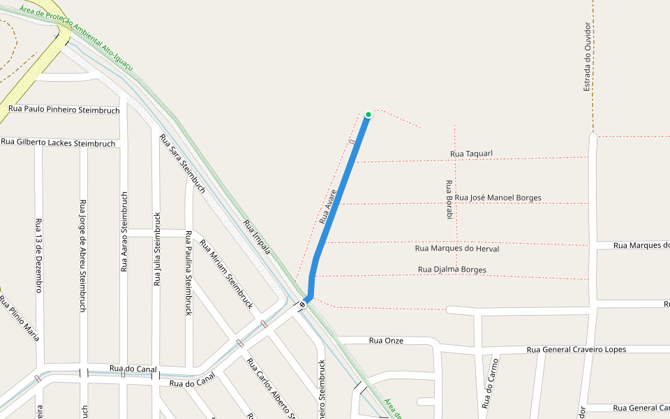 Rua Avare walking route map in Belford Roxo