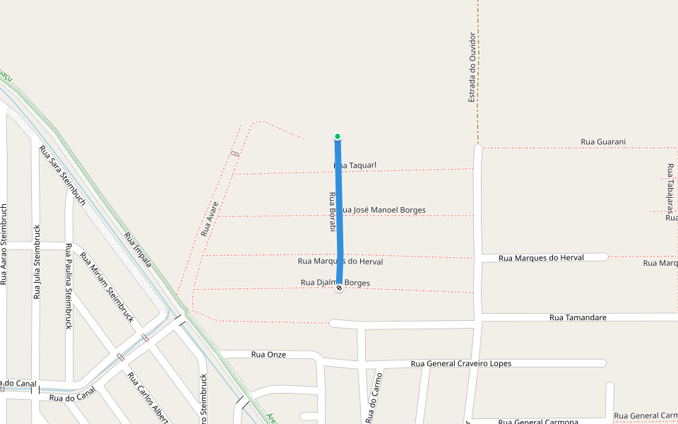 Rua Borabi walking route map in Belford Roxo