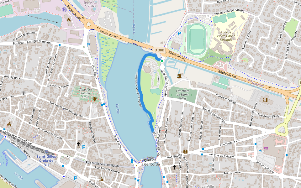 Pomenade Garcie Ferrande walking route map in Saint-Gilles-Croix-de-Vie