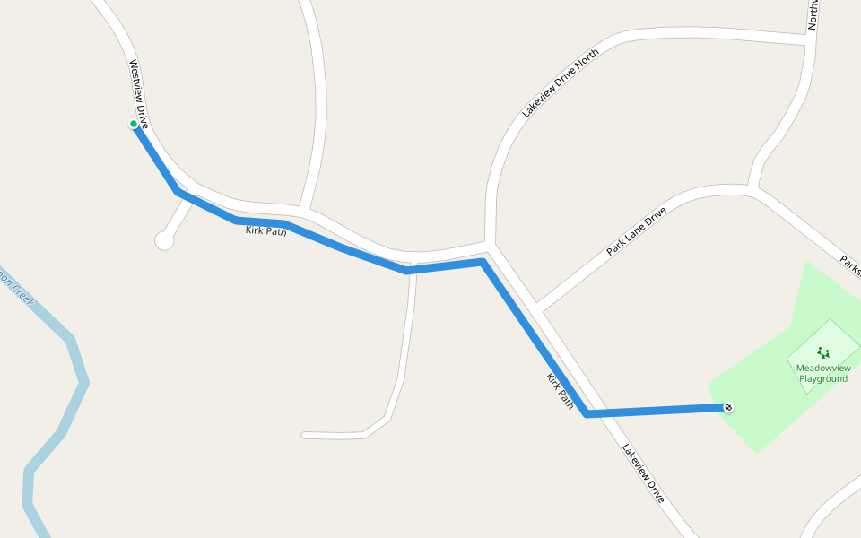 Kirk Path walking route map in Johnstown