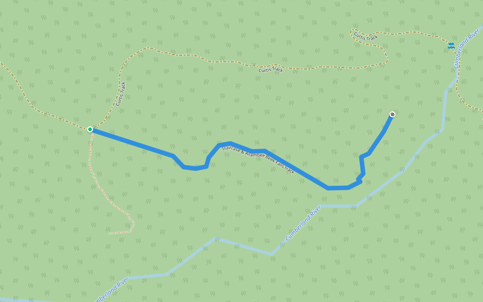 Staircase & Allambee Beek Falls track walking route map in Separation Creek