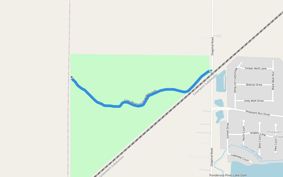 Caley Reservation walking path walking route map in LaGrange