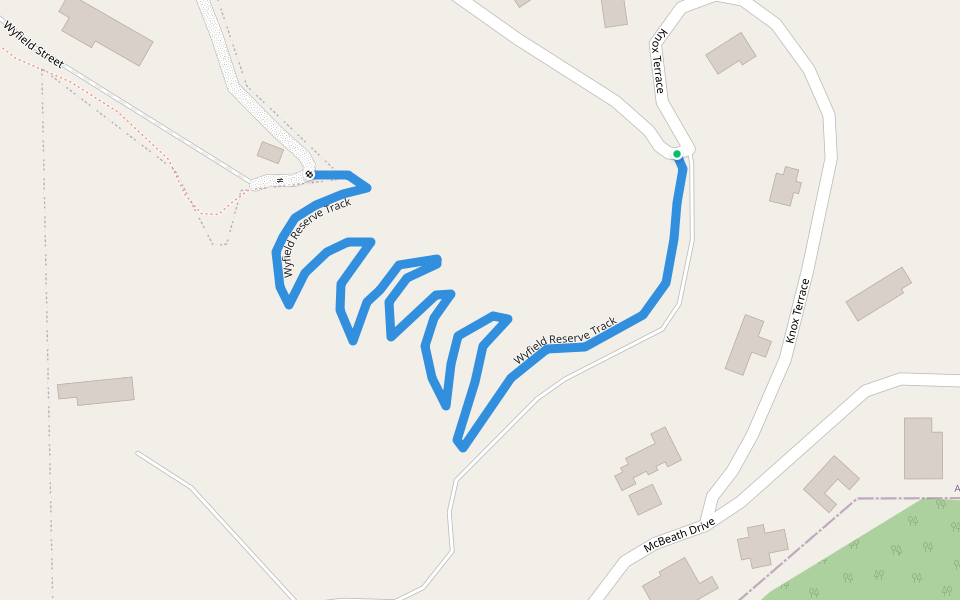 Wyfield Reserve Track walking route map in Skye