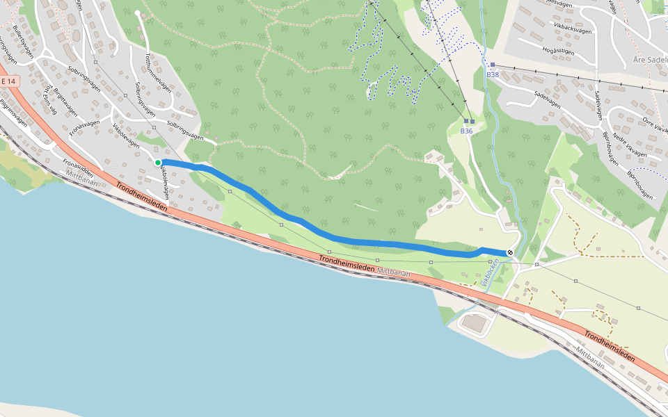 S:t Olavsleden walking route map in Åre